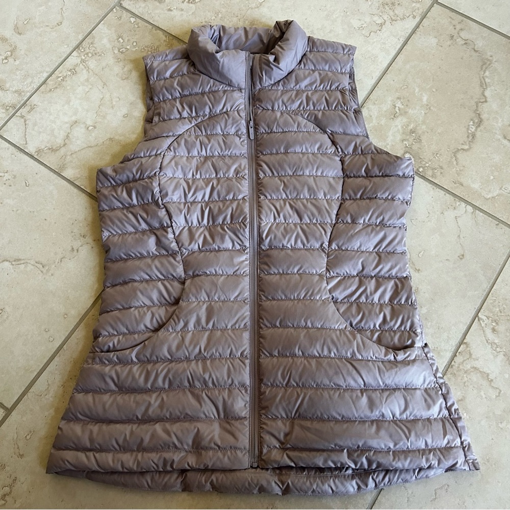 lululemon athletica pale purple Silver Quilted Vest